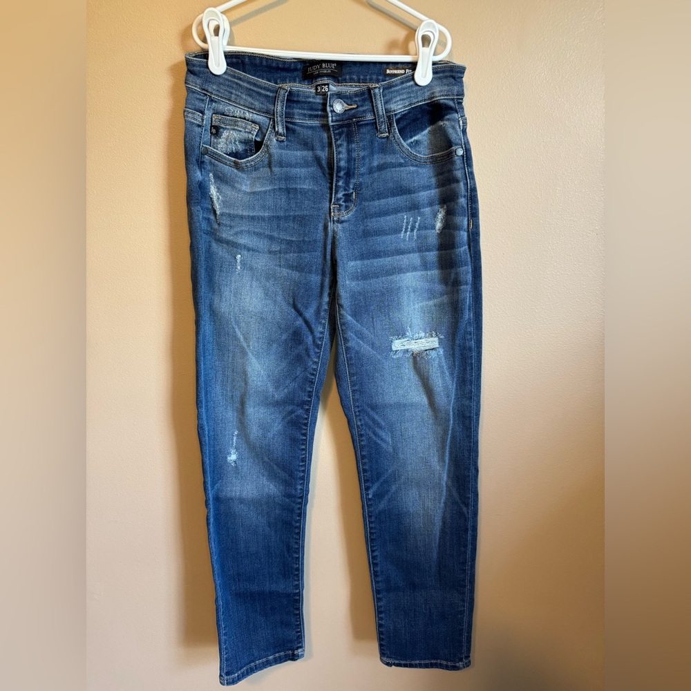 Judy Blue Dark Wash Distressed Skinny Jeans